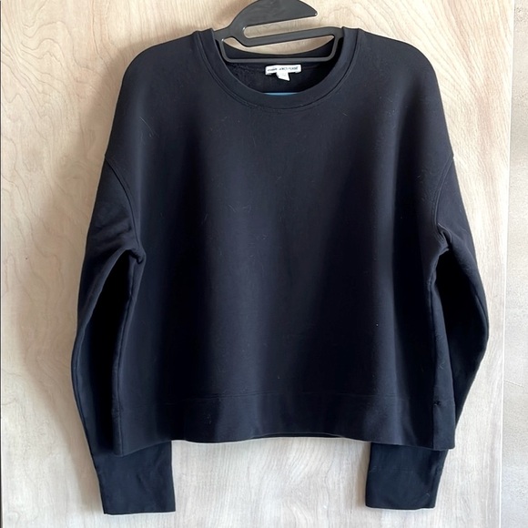 James Perse Top Relaxed Cropped Black Pullover Women’s Sz: Medium - Picture 2 of 13